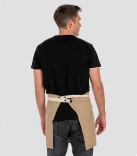 Delantal corto Beige bolsillos para camarero