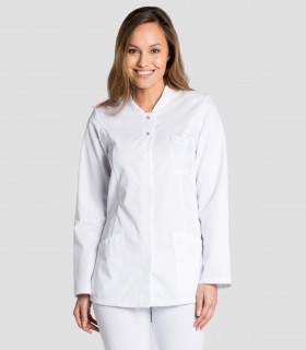 Casaca sanitaria de mujer manga larga para clínicas, residencias y farmacias