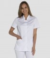 Chaqueta sanitaria mujer Microfibra Blanca Manga corta