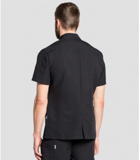 Chaqueta sanitaria unisex Microfibra Negra Manga corta