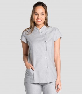 Casaca Gris mujer para sanidad, estética y comercio