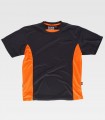 Camiseta de trabajo Combinada Negro + Naranja A.V.