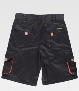 Bermuda multibolsillos Negro+Naranja A.V.