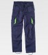 Pantalón de trabajo multibolsillos Marino + Verde flúor