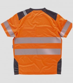 Camiseta Alta visibilidad Naranja y Gris oscuro