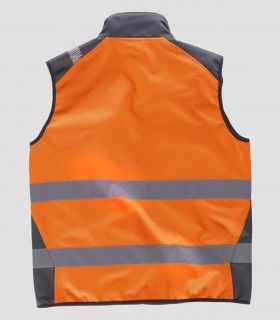 Chaleco Workshell Alta visibilidad Naranja y Gris oscuro