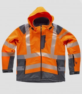 Chaqueta Workshell Alta visibilidad Naranja y Gris oscuro
