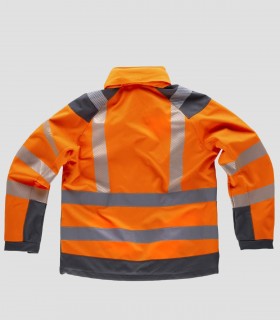 Chaqueta Workshell Alta visibilidad Naranja y Gris oscuro
