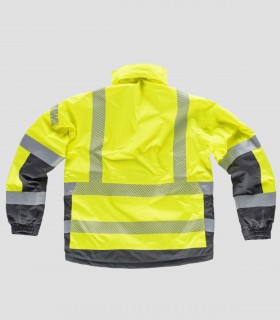 Parka impermeable Alta visibilidad Amarillo y Gris oscuro