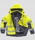Parka impermeable Alta visibilidad Amarillo y Gris oscuro