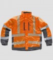 Parka impermeable Alta visibilidad Naranja y Gris oscuro