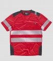 Camiseta Alta visibilidad Rojo y Gris oscuro