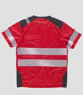 Camiseta Alta visibilidad Rojo y Gris oscuro