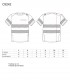 Medidas tomadas a la camiseta en cm