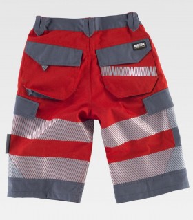 Bermuda Alta visibilidad Rojo y Gris oscuro
