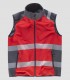 Chaleco Workshell Alta visibilidad Rojo y Gris oscuro