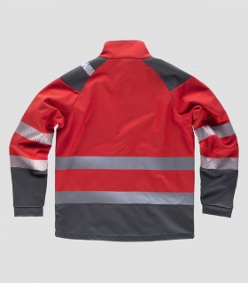 Chaqueta Workshell Alta visibilidad Rojo y Gris oscuro