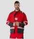Chaqueta Workshell Alta visibilidad Rojo y Gris oscuro