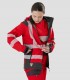Chaqueta Workshell Alta visibilidad Rojo y Gris oscuro