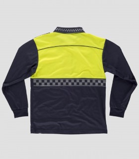 Polo Alta visibilidad Marino y Amarillo Manga larga