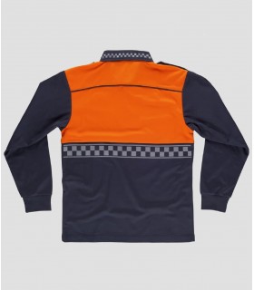 Polo Alta visibilidad Marino y Naranja Manga larga