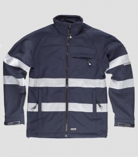 Chaqueta Workshell Alta visibilidad Marino