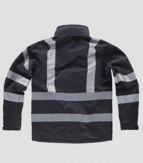 Chaqueta Workshell Alta visibilidad Negra