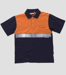 Polo Alta visibilidad Marino y Naranja