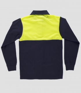 Polo manga larga Alta visibilidad Marino y Amarillo