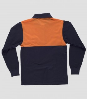 Polo manga larga Alta visibilidad Marino y Naranja
