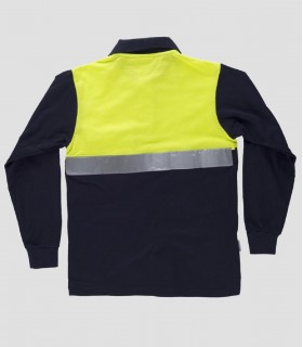 Polo manga larga Alta visibilidad Marino y Amarillo