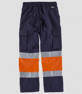 Pantalón Algodón Alta visibilidad Marino y Naranja