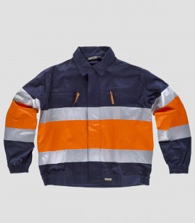 Cazadora Algodón Alta visibilidad Marino y Naranja