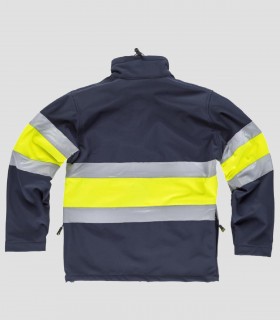 Chaqueta Workshell Alta visibilidad Marino y Amarillo