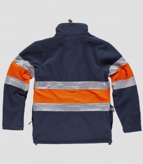 Chaqueta Workshell Alta visibilidad Marino y Naranja