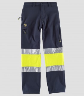 Pantalón Workshell Alta visibilidad  Marino y Amarillo