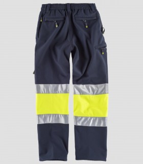 Pantalón Workshell Alta visibilidad  Marino y Amarillo