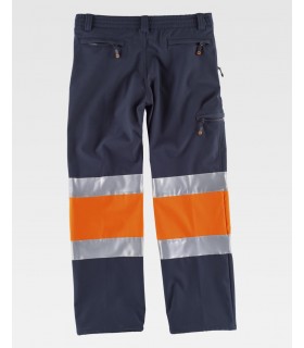 Pantalón Workshell Alta visibilidad Marino y Naranja