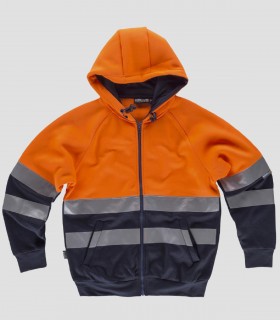 Sudadera con capucha Alta visibilidad Marino y Naranja