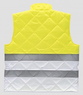 Chaleco acolchado Alta visibilidad Blanco y Amarillo