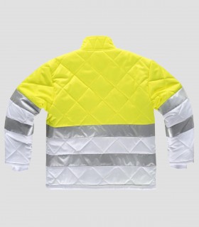 Cazadora acolchada Alta visibilidad Blanco y Amarillo