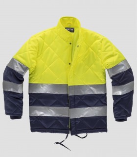 Cazadora acolchada Alta visibilidad Marino y Amarillo