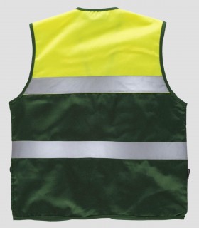 Chaleco Alta visibilidad Verde oscuro y Amarillo