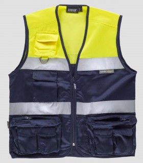Chaleco Alta visibilidad Marino y Amarillo