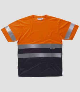 Camiseta Alta visibilidad Marino y Naranja