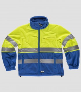 Chaqueta Polar Alta visibilidad Azulina y Amarillo