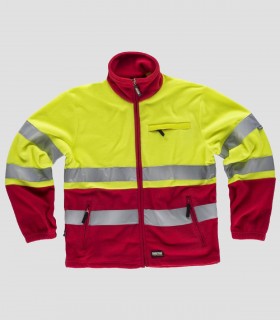 Chaqueta Polar Alta visibilidad Rojo y Amarillo