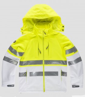 Chaqueta Workshell Alta visibilidad Blanco y Amarillo