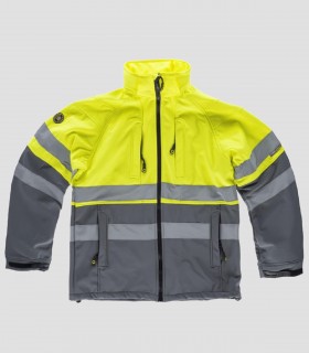Chaqueta Workshell Alta visibilidad Gris y Amarillo