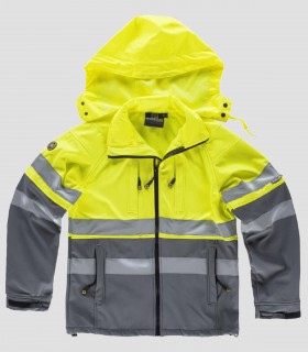Chaqueta Workshell Alta visibilidad Gris y Amarillo